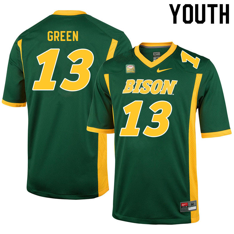 Youth #13 Eli Green North Dakota State Bison College Football Jerseys Sale-Green - Click Image to Close
